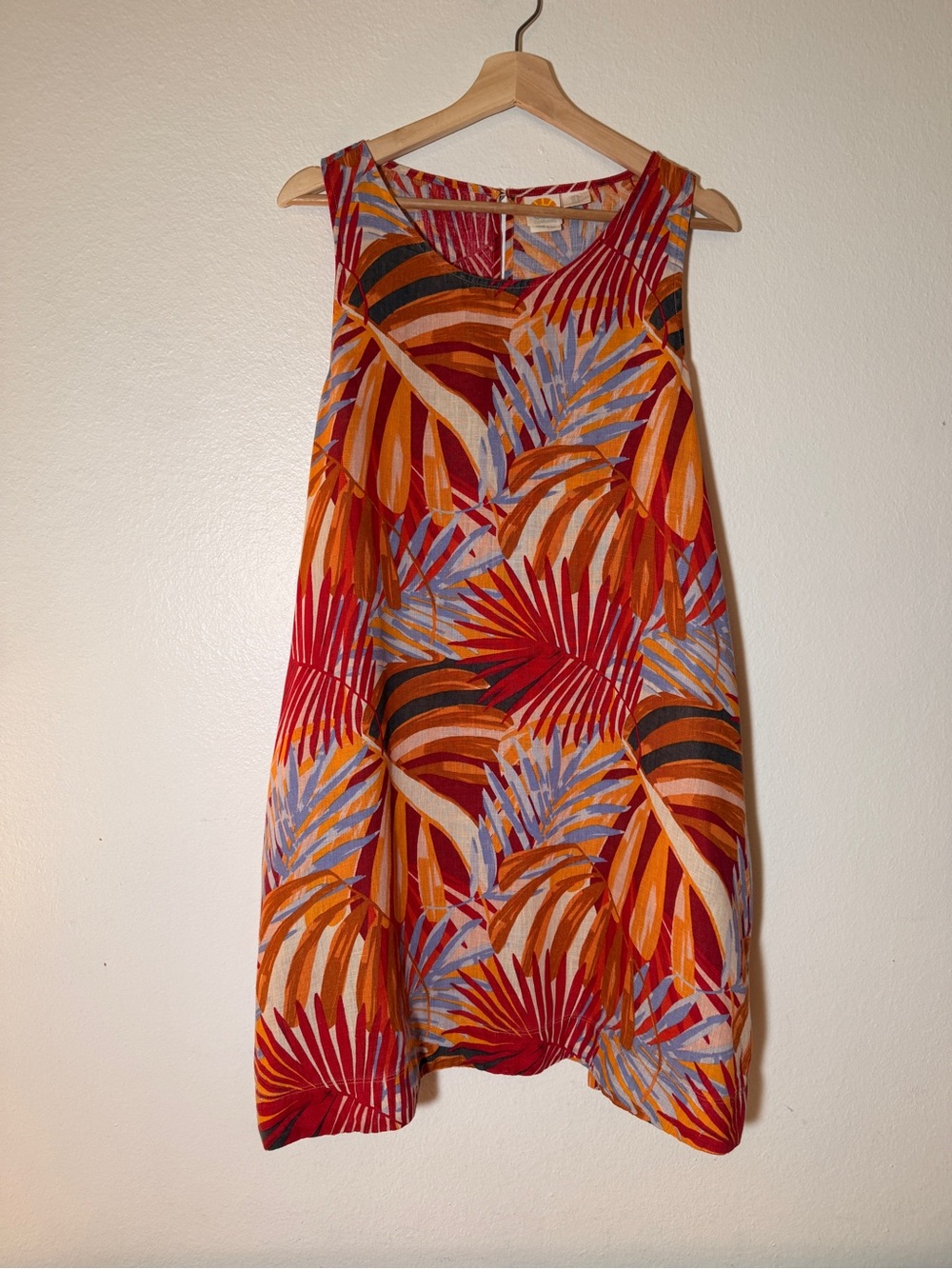 C&C California Linen Tropical Print Shift Dress - Size M